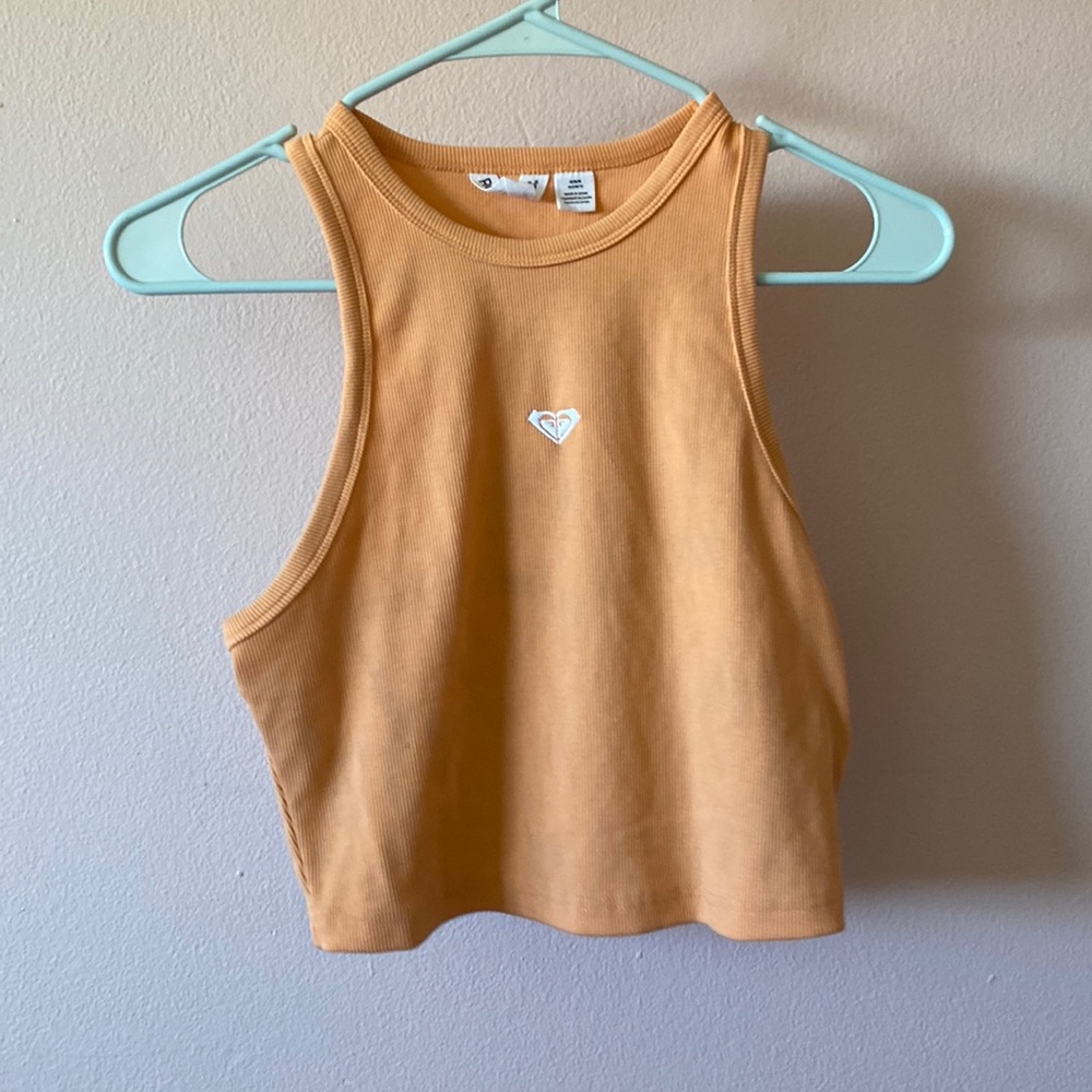 Orange roxy cropped tank